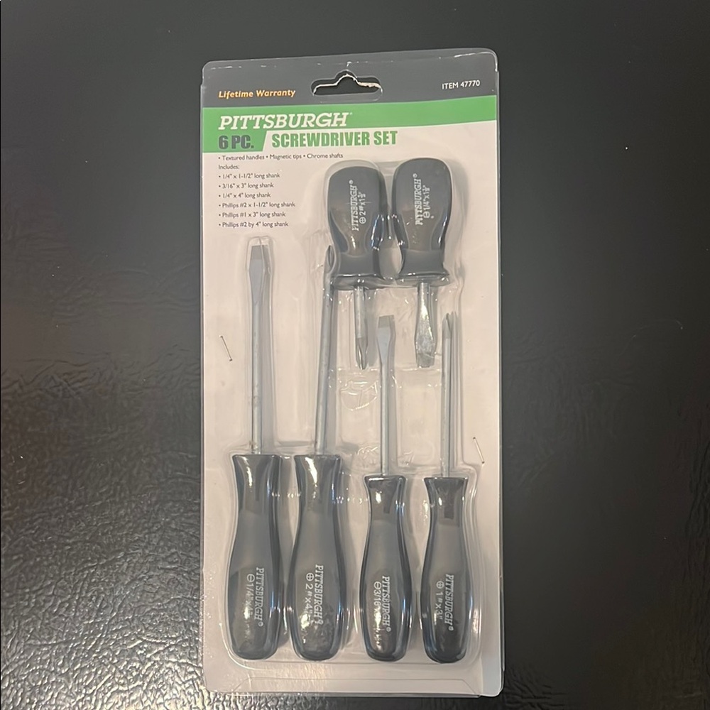 Pittsburgh 6-Piece Screwdriver Set - Black